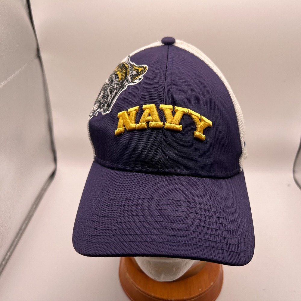 New Era 39THIRTY Navy Midshipmen Hat Small Medium Mesh Back Stretch Fit Cap